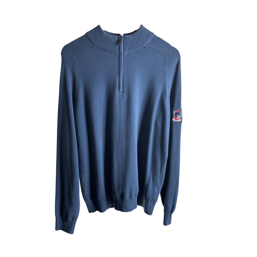 Mercer+Mettle Men's Blue Utz Brands Half Zip Cotton Pullover M